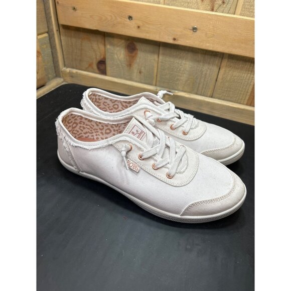 BOBS Womens B Cute Sneakers Wide Fit Canvas White 8W Wide - Picture 1 of 9